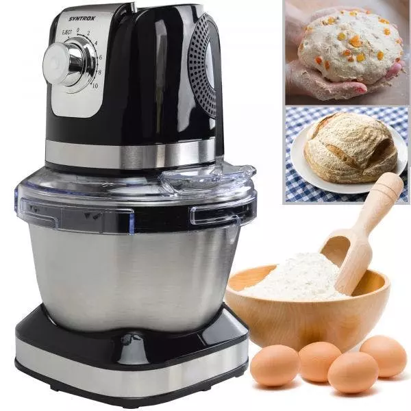 Syntrox-germany Küchenmaschine Wezen Knetmaschine & Mixer Mit Edelstahl-Behälter Schwarz 7 Syntrox-germany Küchenmaschine Wezen Knetmaschine & Mixer Mit Edelstahl-Behälter Schwarz – Bild 5