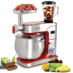 Syntrox-germany Küchenmaschine Paris Edelstahl 12 Liter Küchengerät & Fleischwolf