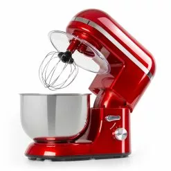 Klarstein Bella Elegance Küchenmaschine 2000 W / 2,7 PS / 5,2 Liter Edelstahl BPA-frei Rot
