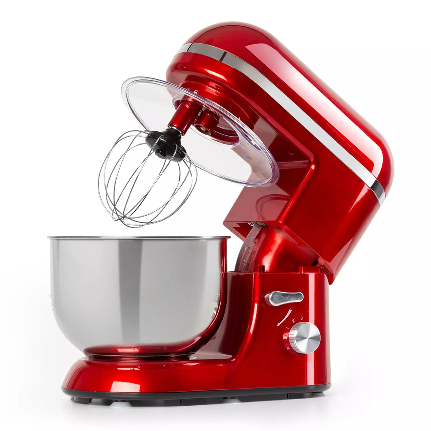 Klarstein Bella Elegance Küchenmaschine 2000 W / 2,7 PS / 5,2 Liter Edelstahl BPA-frei Rot 3 Klarstein Bella Elegance Küchenmaschine 2000 W / 2,7 PS / 5,2 Liter Edelstahl BPA-frei Rot