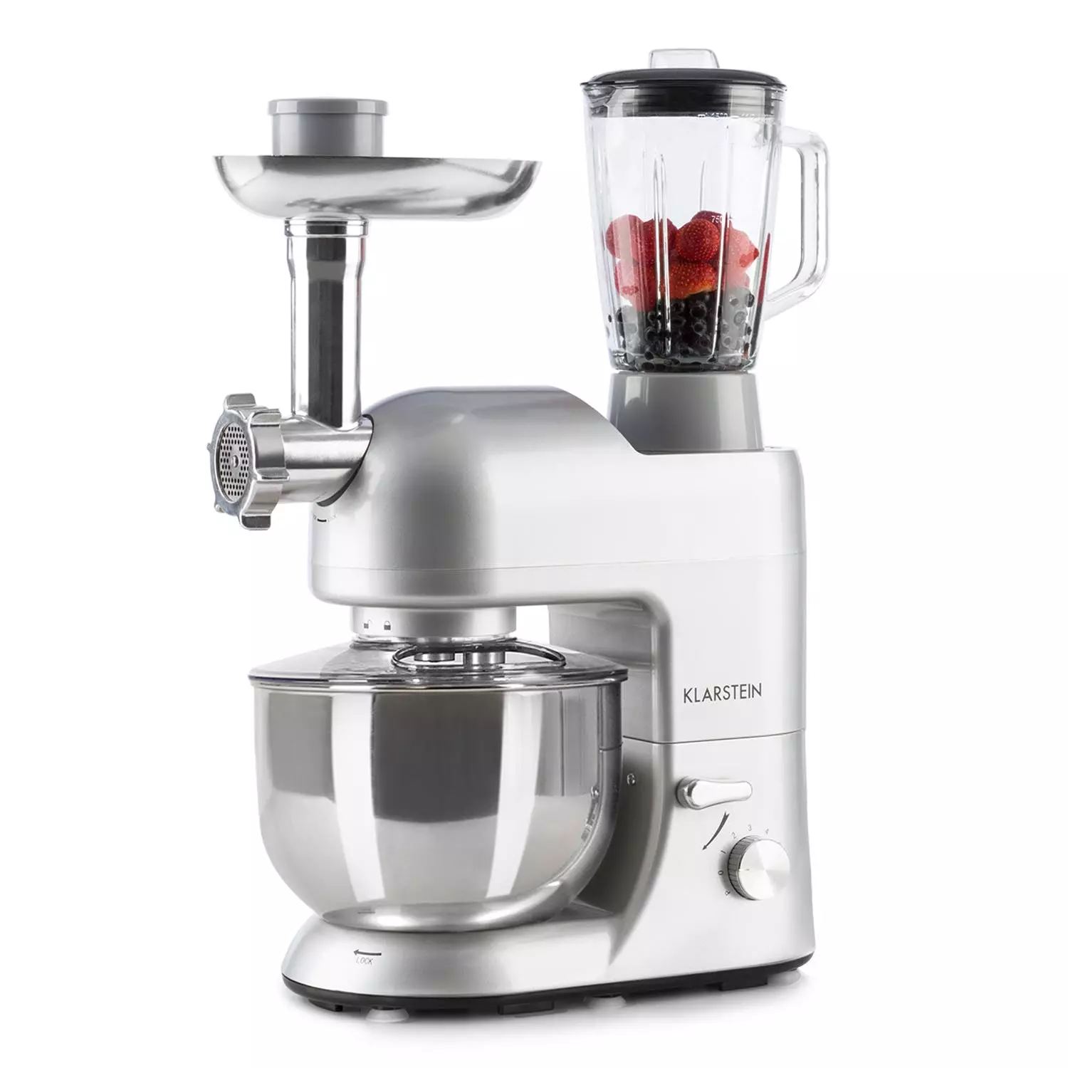 Klarstein Lucia Küchenmaschine 3-in-1 2000 W / 2,7 PS 5 Ltr Edelstahl BPA-frei Crème 5 Klarstein Lucia Küchenmaschine 3-in-1 2000 W / 2,7 PS 5 Ltr Edelstahl BPA-frei Crème – Bild 3