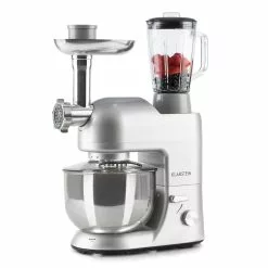 Klarstein Lucia Küchenmaschine 3-in-1 2000 W / 2,7 PS 5 Ltr Edelstahl BPA-frei Grau